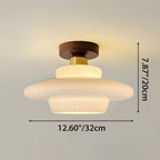 MEELANO Loftlampe i Træ og Glas – Skandinavisk Loftslampe med E27 og LED-pære, til Entré, Køkken & Spisestue, 3 Størrelser