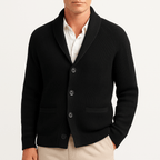 MEELANO Hjalmar | Herre Cardigan med Knapper - Klassisk Strikjakke & V-Hals Knapcardigan Sort