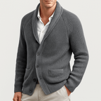 MEELANO Hjalmar | Herre Cardigan med Knapper - Klassisk Strikjakke & V-Hals Knapcardigan Grå