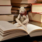 MEELANO Læsende kvinde tænker statue bogreol dekoration