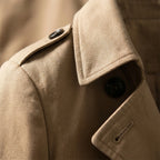 MEELANO Lang Taljeret Trenchcoat til Damer – Quiltet Foret Frakke med Bælte & Dobbeltradet Look, S-3XL – Zahara