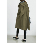 MEELANO Lang Trenchcoat til Damer med Hætte – Vind- og Vandafvisende Damejakke, Justerbar Talje, S-5XL, 9 Farver – Amore Grøn
