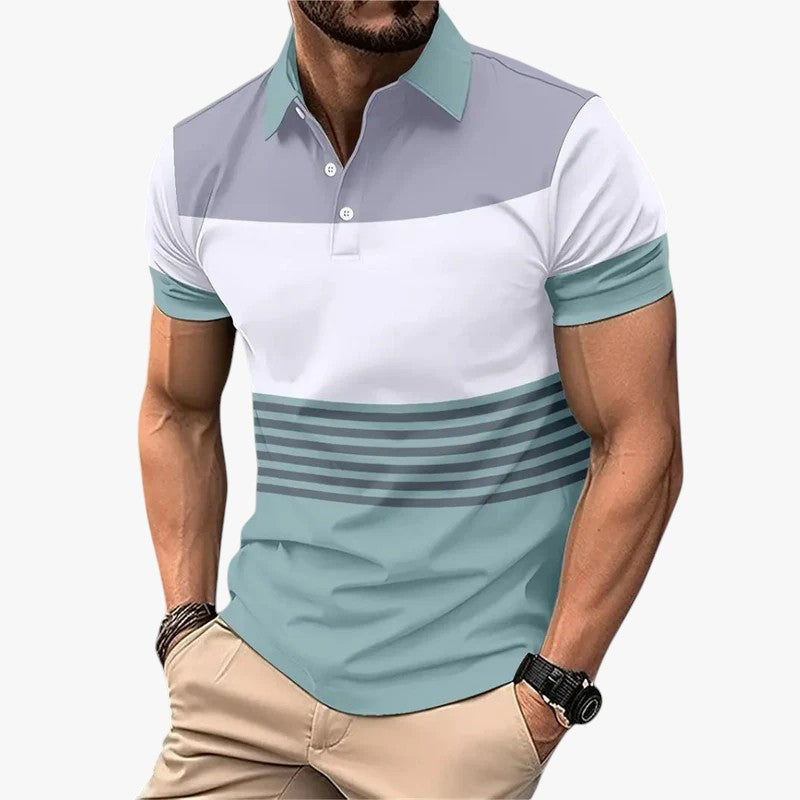 MEELANO Hommes | Herre Polotrøje med Farveblok – Moderne Stil & Komfortabel Bomuld Lys blå