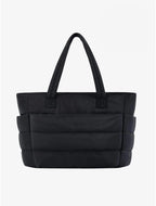 MEELANO Rogue | Dame Tote-taske – Quiltet Paneldesign, Praktiske Sidelommer & Polstret Luksus sort