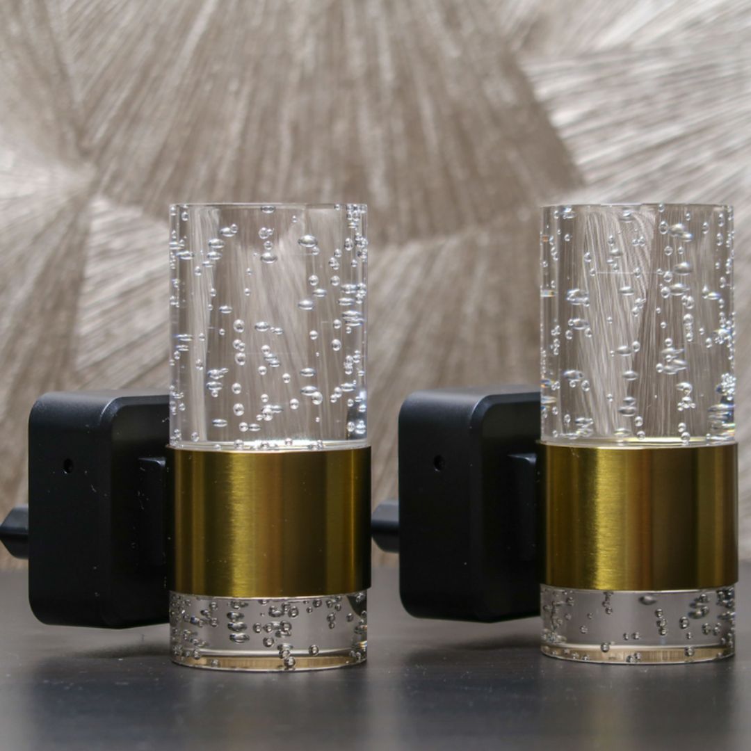 MEELANO LumiKristall Væglampe – LED Stikkontaktlampe med Lyssensor & Justerbar Lysstyrke