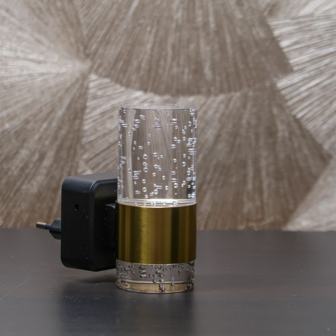 MEELANO LumiKristall Væglampe – LED Stikkontaktlampe med Lyssensor & Justerbar Lysstyrke