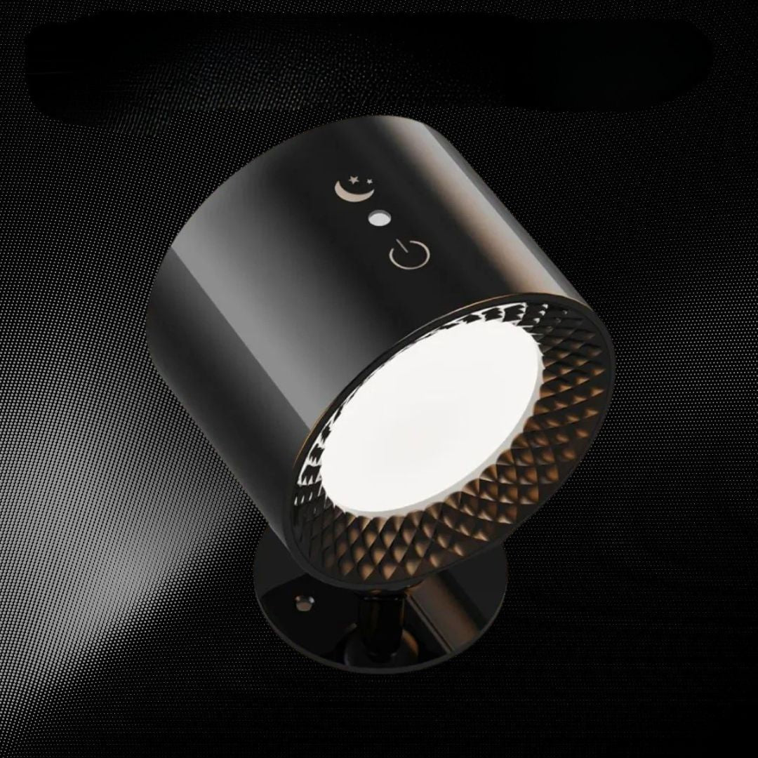 MEELANO LumiWand SmartTouch – Trådløs Genopladelig Væglampe med Fjernbetjening & Justerbar Lysstyrke Sort