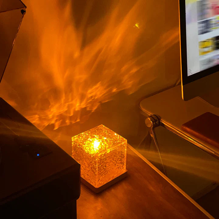 MEELANO Beroligende Projektor Natlampe Med Dynamiske Vandeffekter