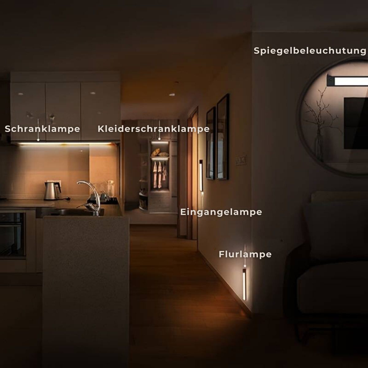 MEELANO Luminarlux – USB-LED-lampe med sensormodus til fleksibel belysning i hjemmet
