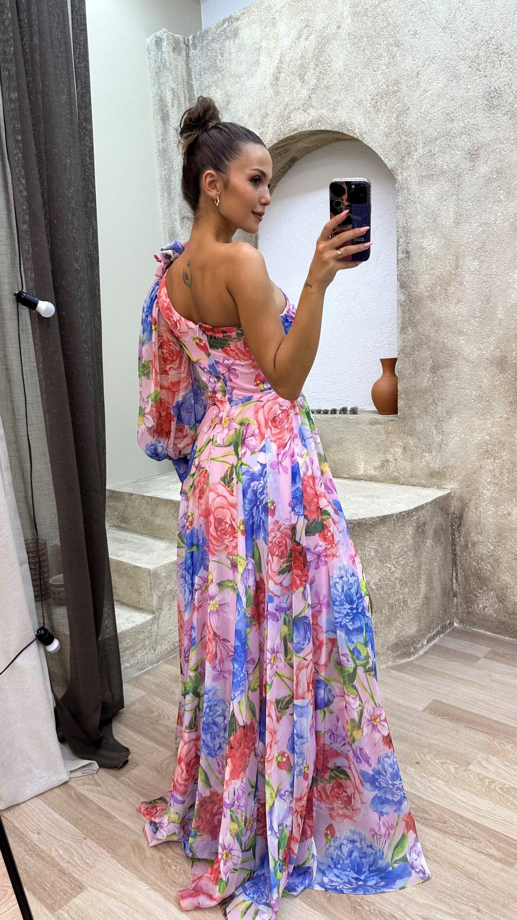 MEELANO One-shoulder Kjole til Kvinder – Blomstermønster & Festlig Elegance