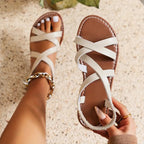 MEELANO Dame Criss-Cross Flade Sandaler – Romersk Stil & Komfort