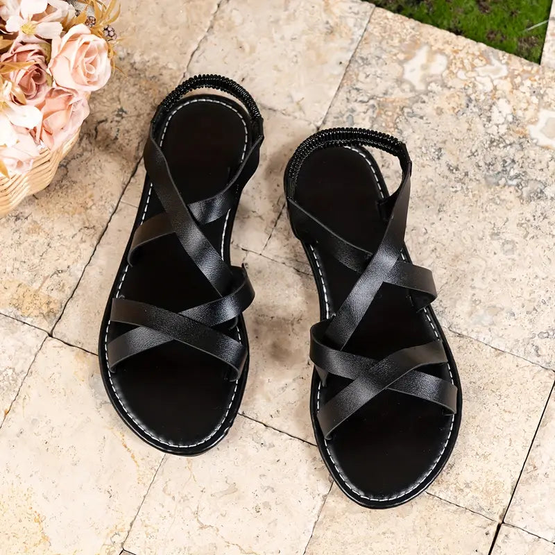 MEELANO Dame Criss-Cross Flade Sandaler – Romersk Stil & Komfort