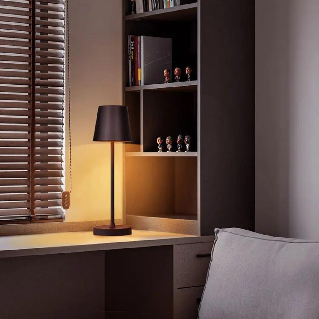 MEELANO Luksus Trådløs Bordlampe Med USB Batteri Op Til 20 Timer Sort
