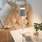 MEELANO Luksus Trådløs Bordlampe Med USB Opladning Op Til 20 Timer Lys Grå