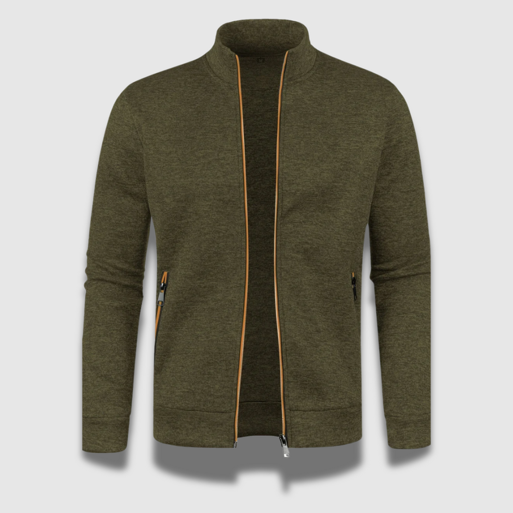 MEELANO Mænds Premium Komfortable Stilfulde Bløde Strikket Cardigan Army grøn