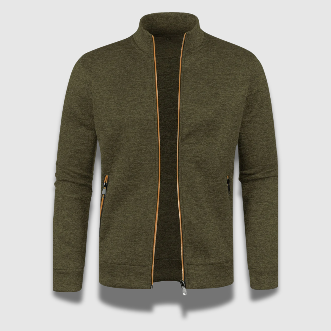 MEELANO Mænds Premium Komfortable Stilfulde Bløde Strikket Cardigan Army grøn