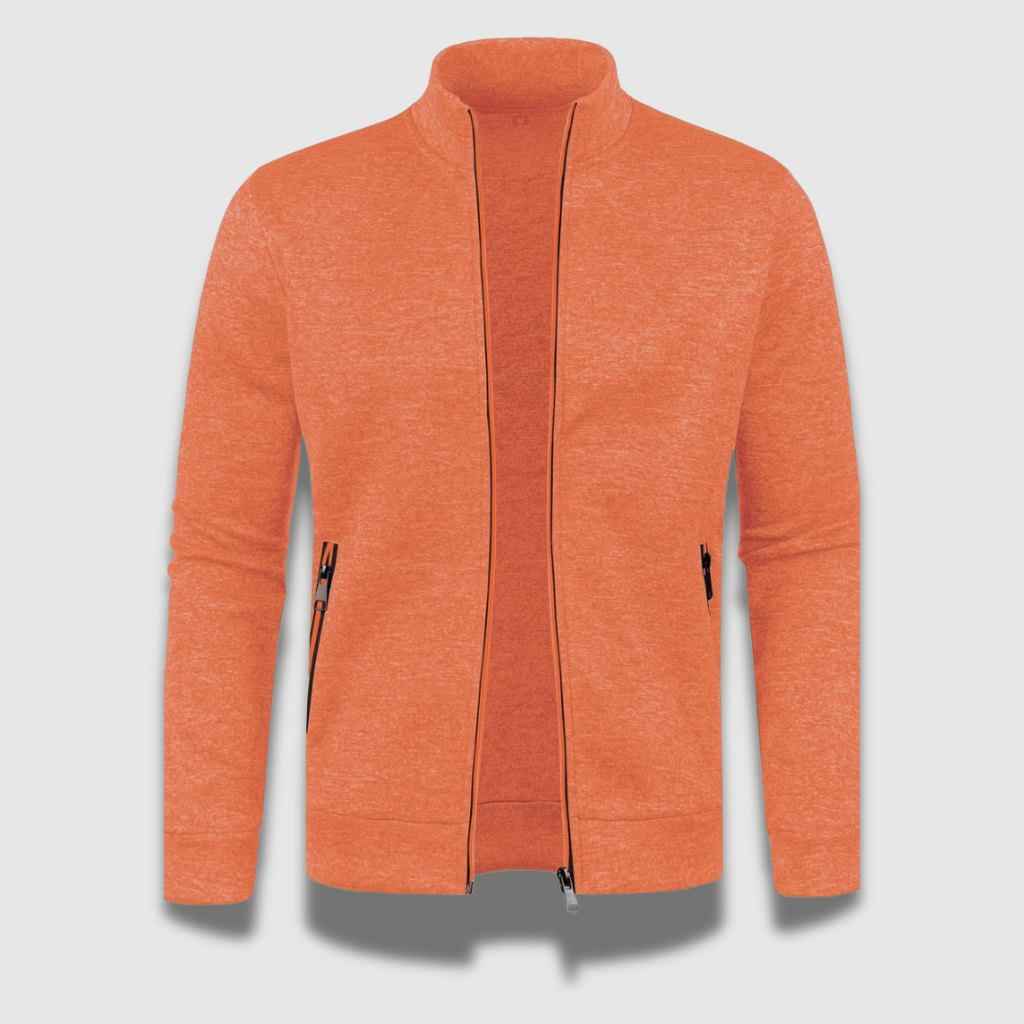 MEELANO Mænds Premium Komfortable Stilfulde Bløde Strikket Cardigan Orange