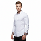 MEELANO Ranches | Herre Langærmet Skjorte med Paisley-Mønster - Bomulds Habit- & Fritidsskjorte