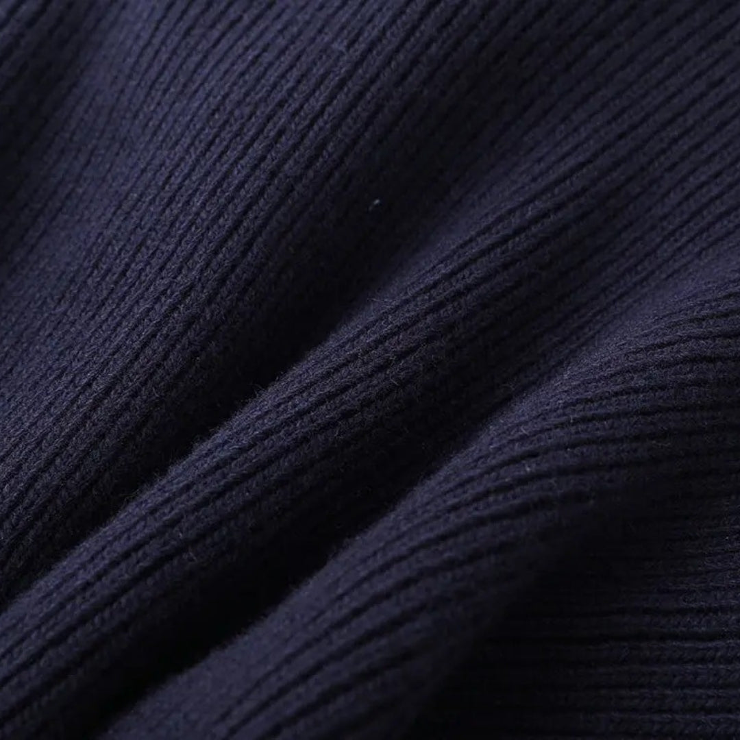 MEELANO Cardigan Marineblå Kontrastfarvet Denim Med Denimkrave Knaplukning