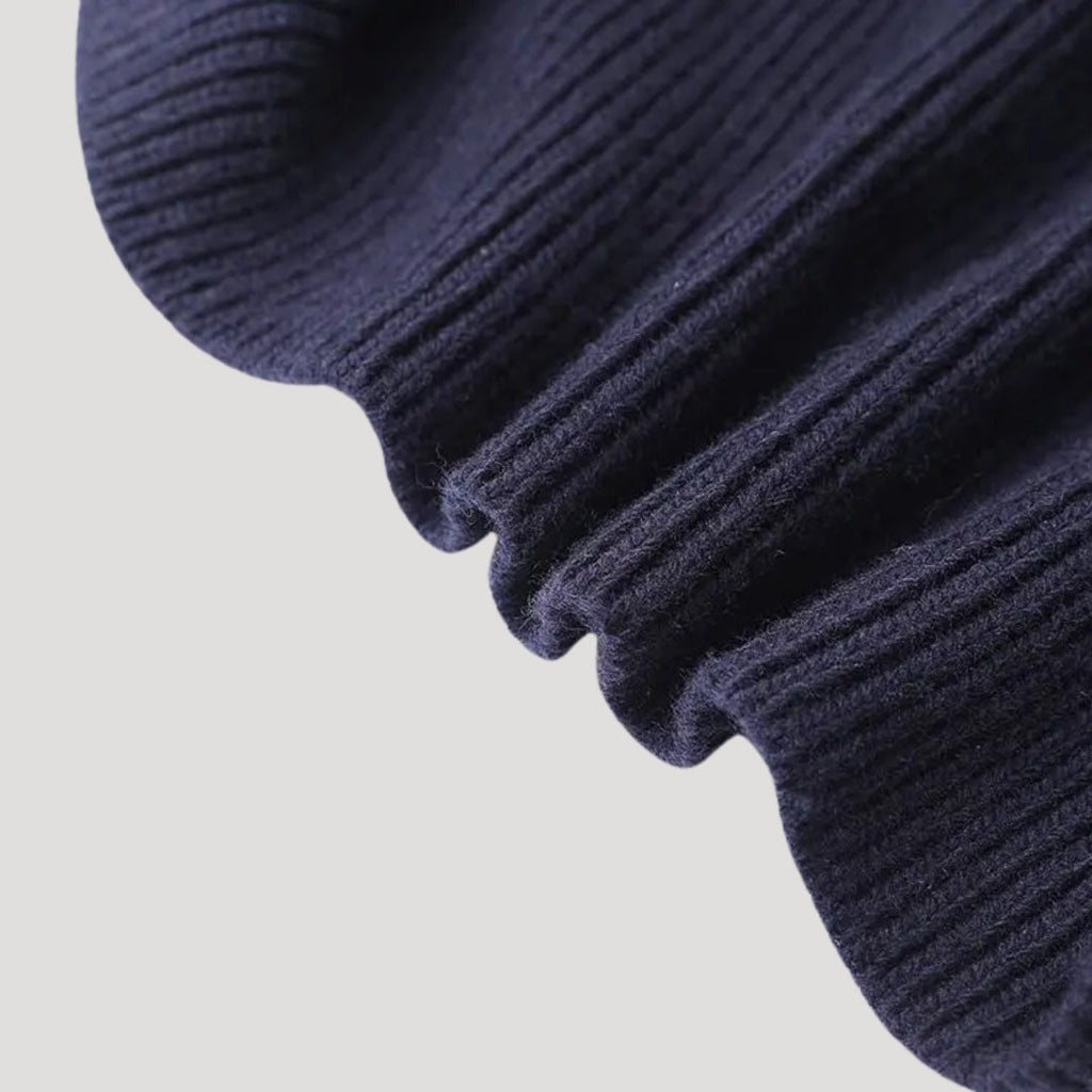 MEELANO Cardigan Marineblå Kontrastfarvet Denim Med Denimkrave Knaplukning