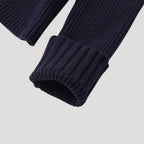 MEELANO Cardigan Marineblå Kontrastfarvet Denim Med Denimkrave Knaplukning