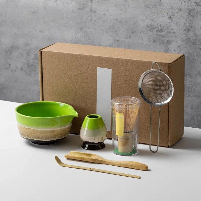 MEELANO Matcha Tesæt Autentisk Japansk Tilberedning Med 6 Dele Grøn