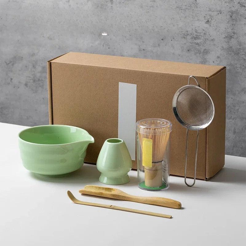 MEELANO Matcha Tesæt Autentisk Japansk Tilberedning Med 6 Dele Lysegrøn