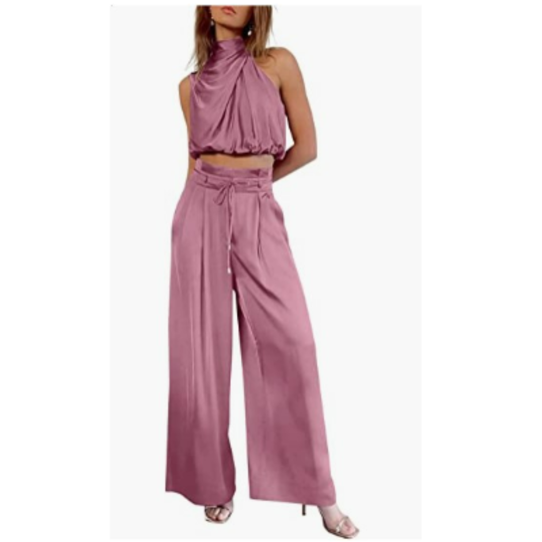 MEELANO Isana | Sommerjumpsuit – Luvtgivende vævning, Harmonisk pasform & Solskinsglans lyserød