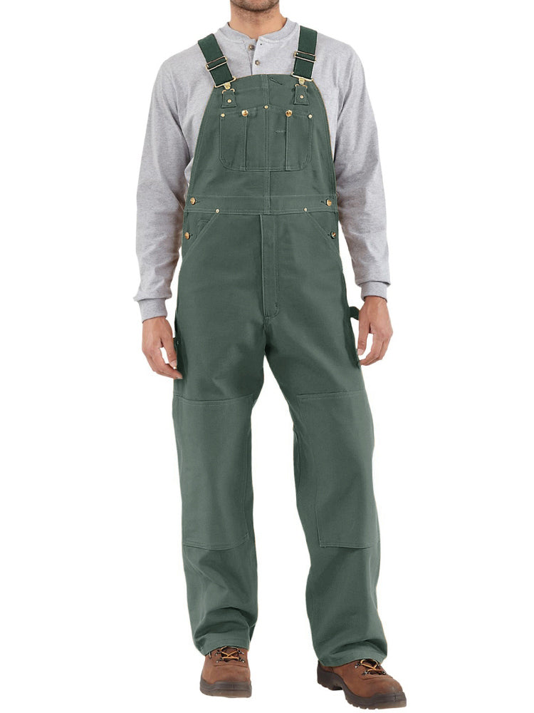 MEELANO Herre Duck Bib Overall Canvas Arbejdstøj Dungarees Grøn