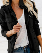MEELANO Mechi | Damen Stilfuld Casual Utility Jakke Sort