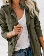 Dame Overgangsjakke - Elegant og casual med lommer