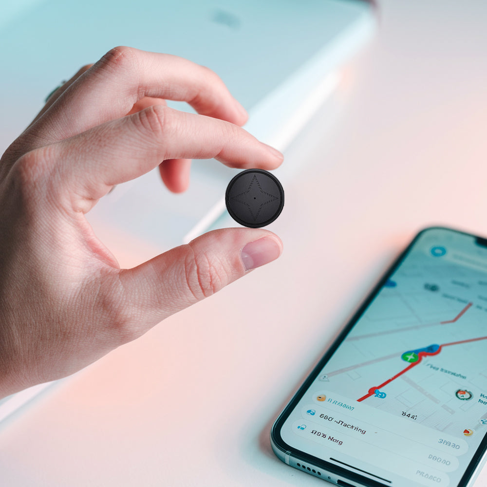MEELANO Magnetisk Mini GPS-tracker – GPS-sporing til Bil & Værdigenstande med Stærk Magnet, Bevægelsesalarm, App