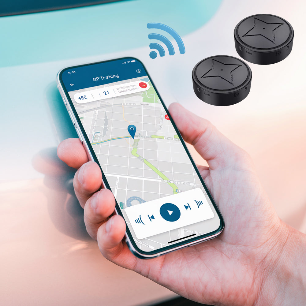 MEELANO Magnetisk Mini GPS-tracker – GPS-sporing til Bil & Værdigenstande med Stærk Magnet, Bevægelsesalarm, App