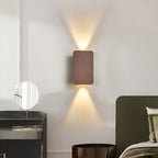 MEELANO Minimalistisk LED Væglampe i Rektangulær Form - Sort, Grå, Guld, Brun