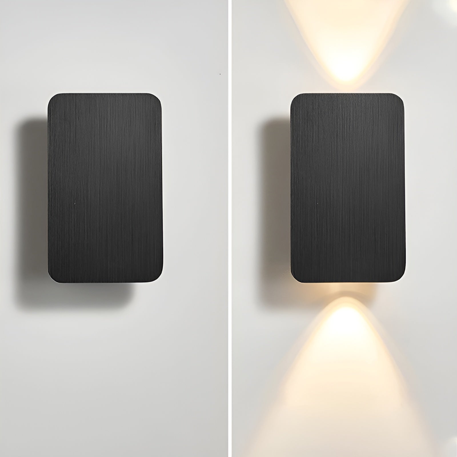 MEELANO Minimalistisk LED Væglampe i Rektangulær Form - Sort, Grå, Guld, Brun