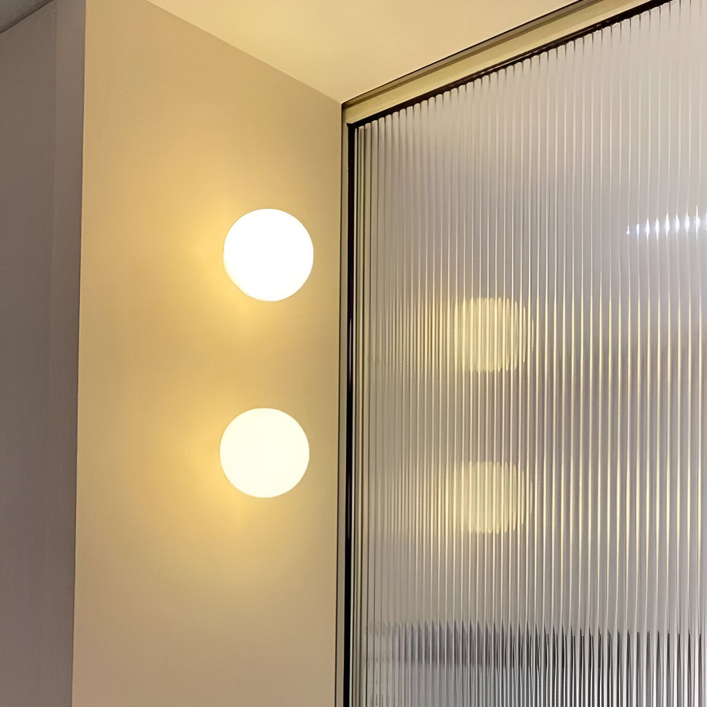 MEELANO Minimalistisk Ronde Væglampe i Glas med LED Belysning - 12-20cm
