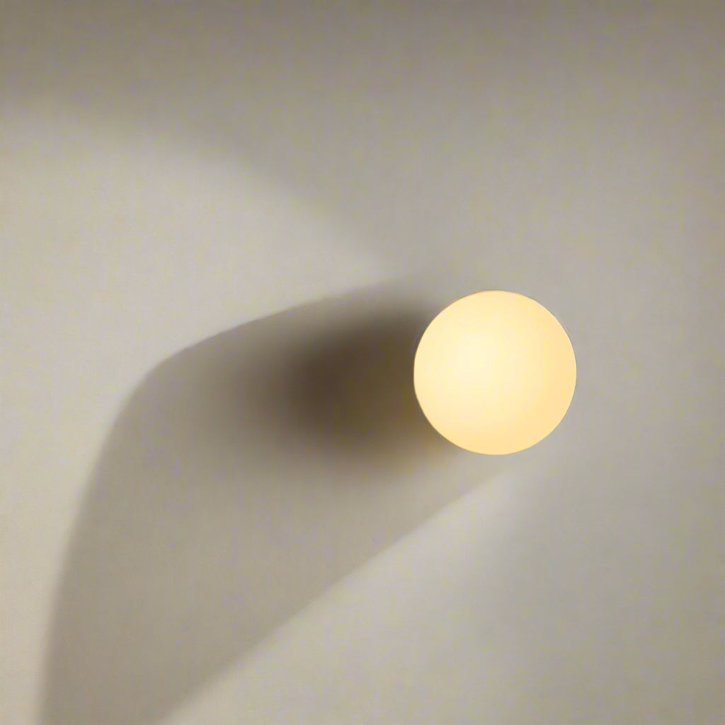 MEELANO Minimalistisk Ronde Væglampe i Glas med LED Belysning - 12-20cm