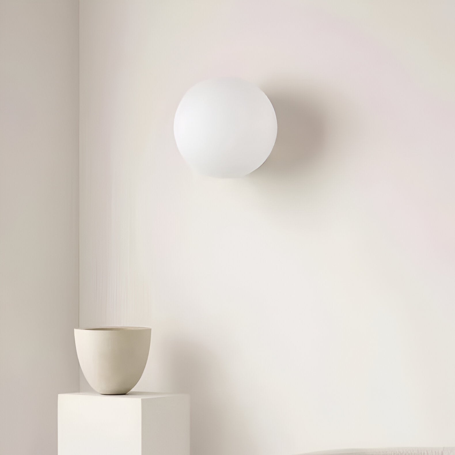 MEELANO Minimalistisk Ronde Væglampe i Glas med LED Belysning - 12-20cm
