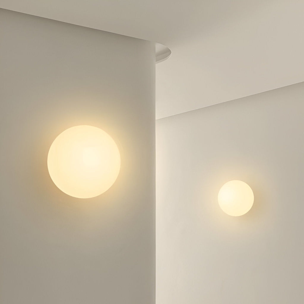 MEELANO Minimalistisk Ronde Væglampe i Glas med LED Belysning - 12-20cm