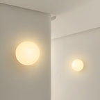 MEELANO Minimalistisk Ronde Væglampe i Glas med LED Belysning - 12-20cm
