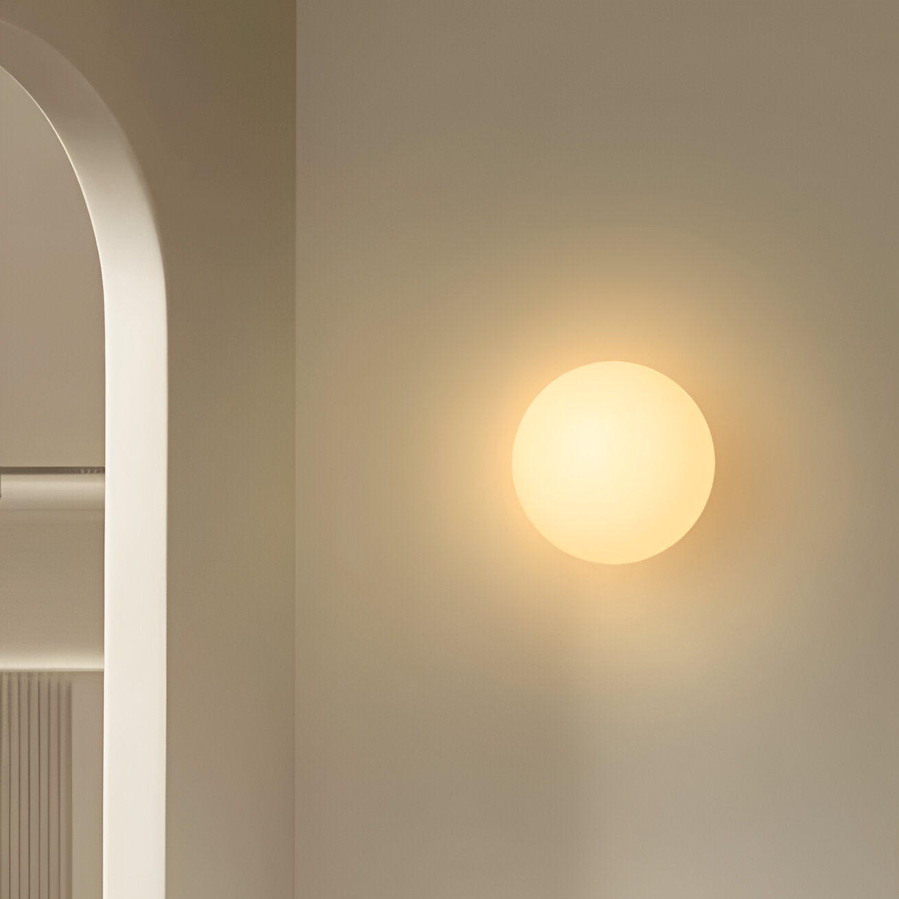 MEELANO Minimalistisk Ronde Væglampe i Glas med LED Belysning - 12-20cm
