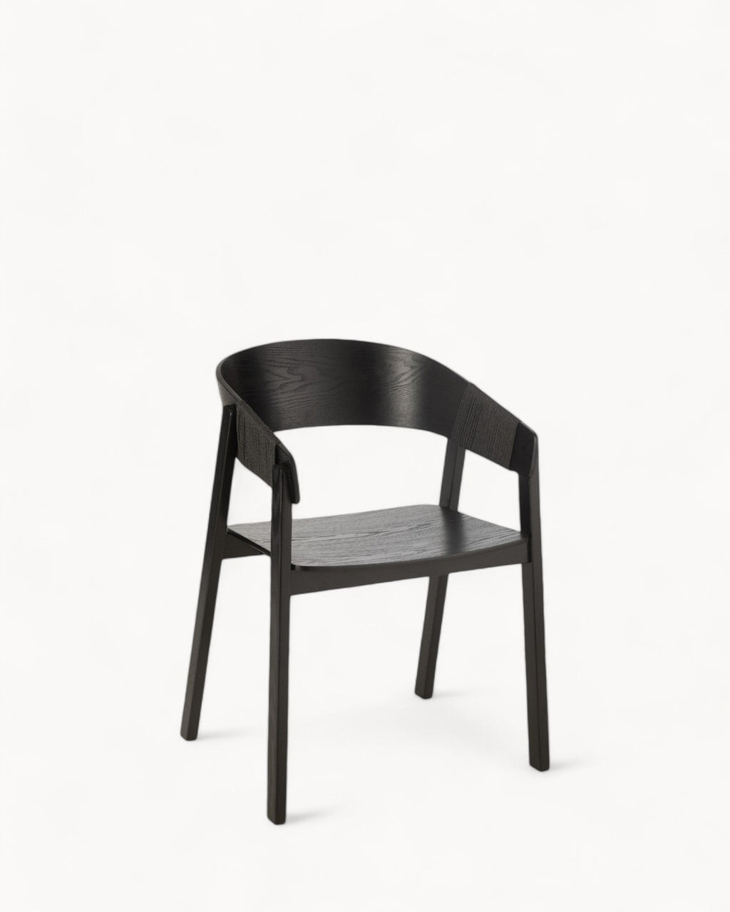 MEELANO Minimalistisk Stol i Eschenholz med Sort Seil – 52,8 cm Bredde Default