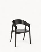 MEELANO Minimalistisk Stol i Eschenholz med Sort Seil – 52,8 cm Bredde Default