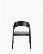 MEELANO Minimalistisk Stol i Eschenholz med Sort Seil – 52,8 cm Bredde