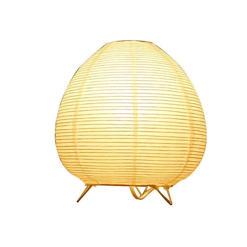 MEELANO Apansk-inspireret Miraki Paper Lantern bordlampe – hyggelig og moderne belysning til hjemmet Elliptisk