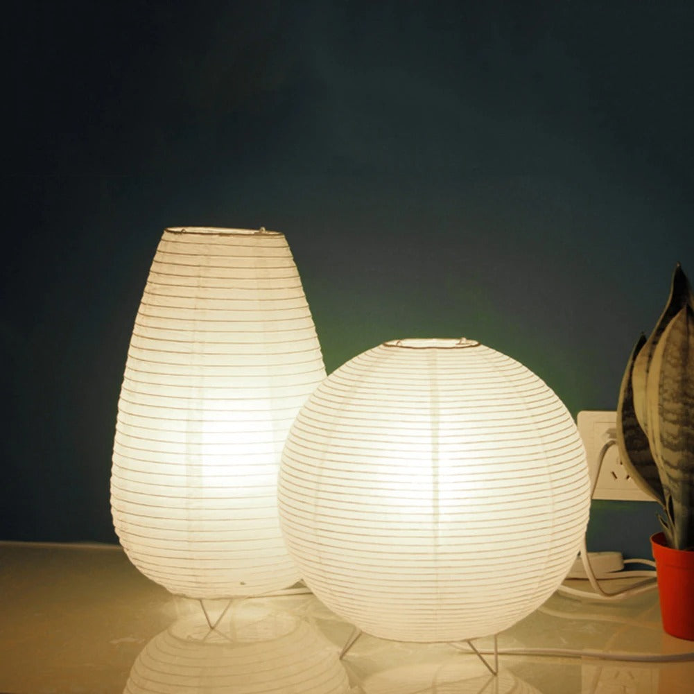 MEELANO Apansk-inspireret Miraki Paper Lantern bordlampe – hyggelig og moderne belysning til hjemmet