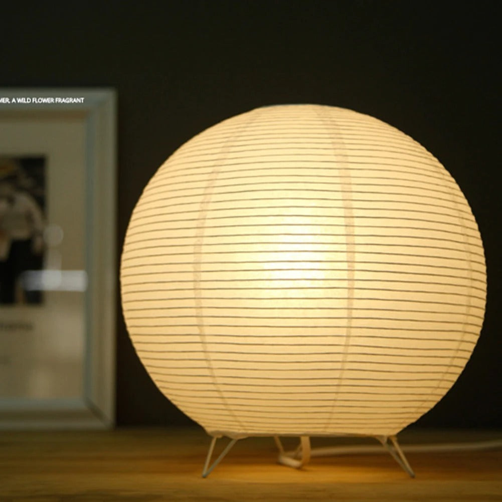MEELANO Apansk-inspireret Miraki Paper Lantern bordlampe – hyggelig og moderne belysning til hjemmet