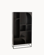 MEELANO Moderne Bogreol i Mangotræ og MDF - 168 cm Høj, Sort Finish Default