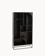 MEELANO Moderne Bogreol i Mangotræ og MDF - 168 cm Høj, Sort Finish