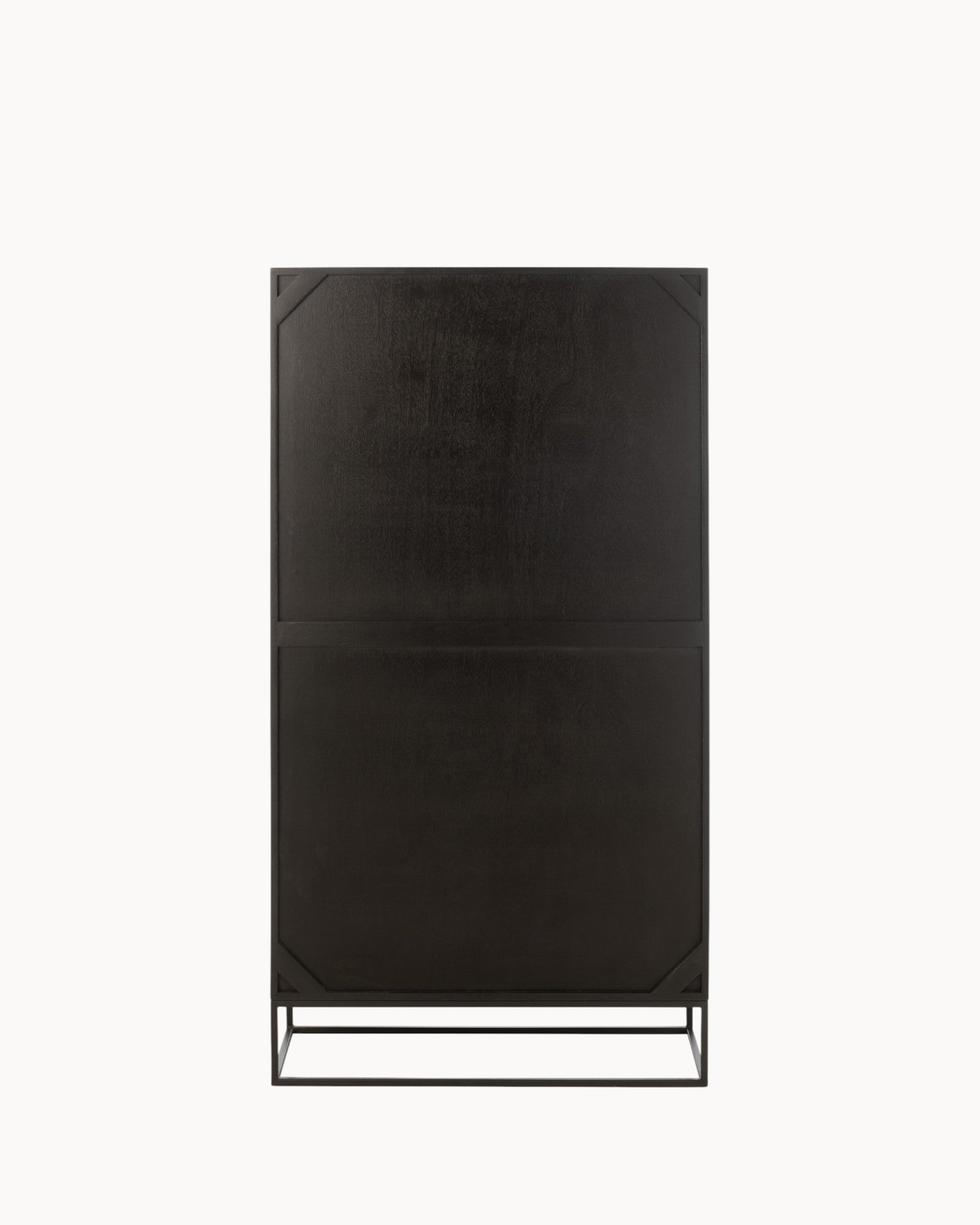 MEELANO Moderne Bogreol i Mangotræ og MDF - 168 cm Høj, Sort Finish